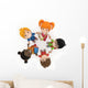 School Kids Holding Hands Wall Decal