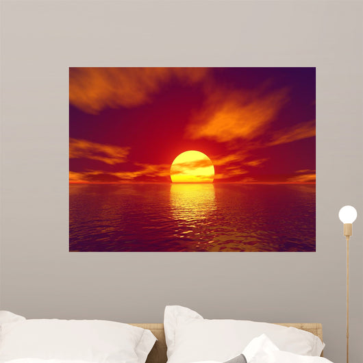 Red Sunset Wall Decal