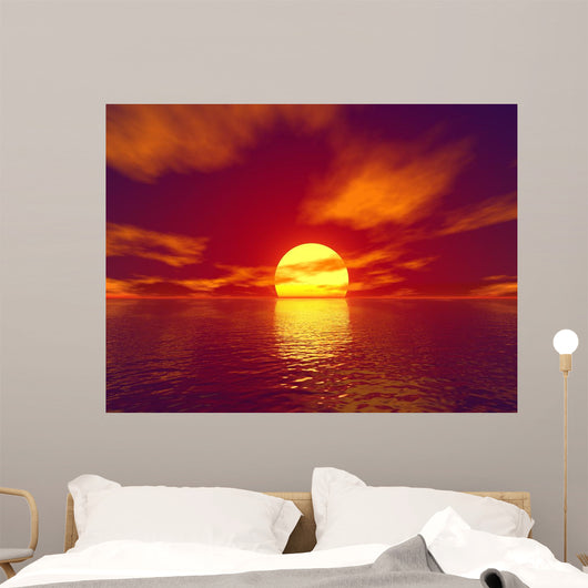 Red Sunset Wall Decal