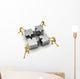 Four Wooden Mannequins Pushing Wall Decal