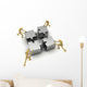 Four Wooden Mannequins Pushing Wall Decal