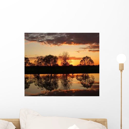 Sunset Over River Wall Decal