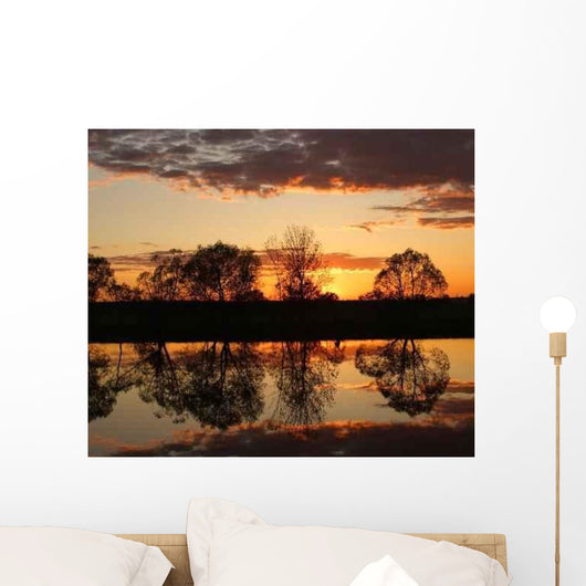 Sunset Over River Wall Decal