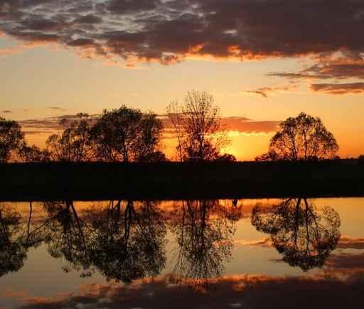 Sunset Over River Wall Decal