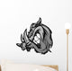 Boar Razorback Cartoon Face Illustration Wall Decal