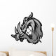 Boar Razorback Cartoon Face Illustration Wall Decal