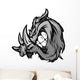 Boar Razorback Cartoon Face Illustration Wall Decal