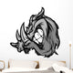 Boar Razorback Cartoon Face Illustration Wall Decal