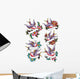 flowers swallow tattoo Wall Decal