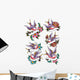 flowers swallow tattoo Wall Decal