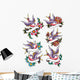 flowers swallow tattoo Wall Decal