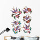 flowers swallow tattoo Wall Decal