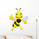 Cute bee with thumb up Wall Decal