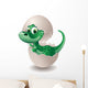 Puppy in Dinosaur Egg-Baby Dinosaur Egg On His-Vector Wall Decal