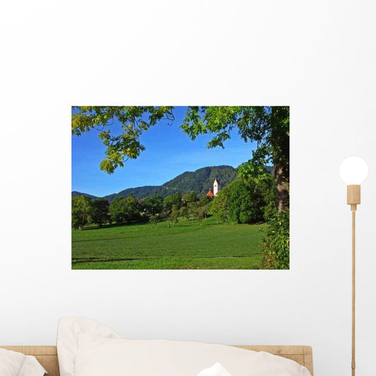 Idyllische Dorfkirche Wall Decal