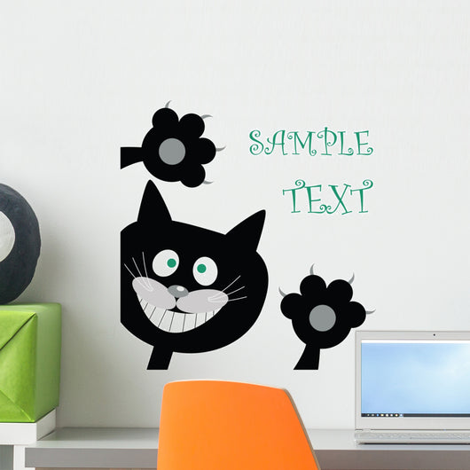 Postcard with Black Cat Wall Mural