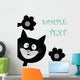 Postcard with Black Cat Wall Mural