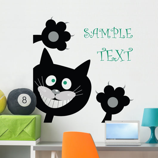 Postcard with Black Cat Wall Mural