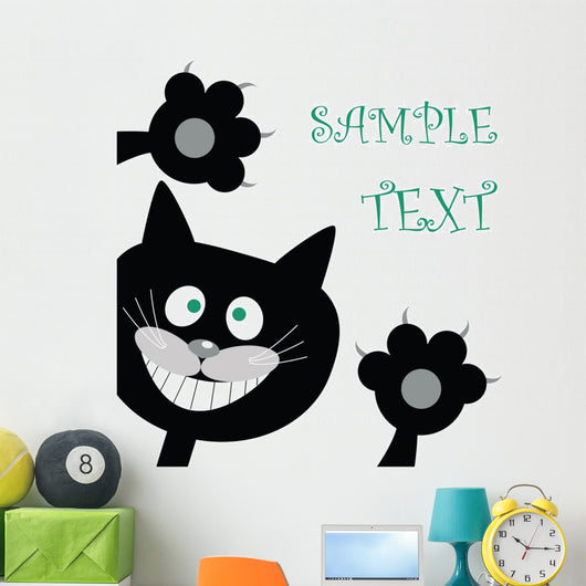 Postcard with Black Cat Wall Mural