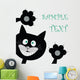 Postcard with Black Cat Wall Mural