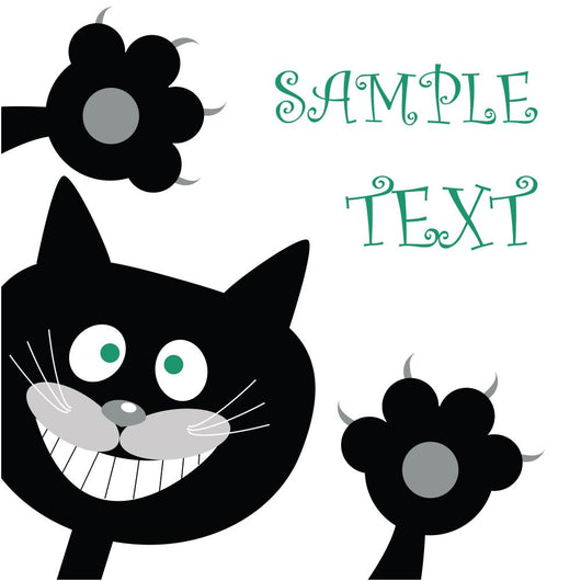 Postcard with Black Cat Wall Mural