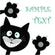Postcard with Black Cat Wall Mural