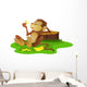Monkey Cartoon Wall Decal