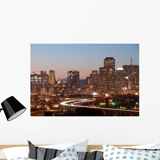 San Francisco Skyline Dusk Wall Mural