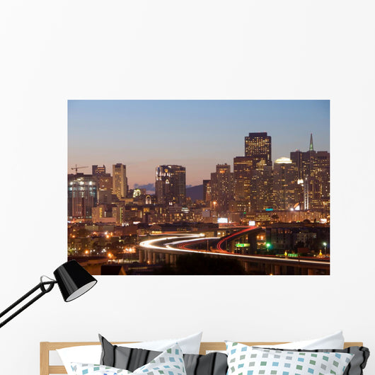 San Francisco Skyline Dusk Wall Mural