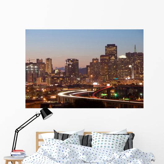San Francisco Skyline Dusk Wall Mural