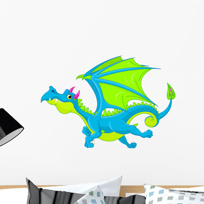 Flying Dragon Wall Decal shown on a wall