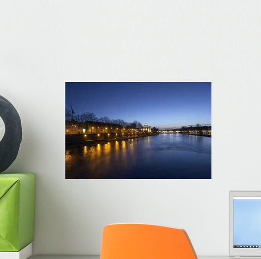 River Bridge Night Wall Decal