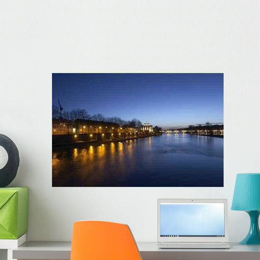 River Bridge Night Wall Decal