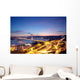 Beautiful night scenes of Tsing Ma Bridge in Hong Kong. Wall Mural