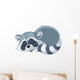 Funny sleeping cartoon raccoon Wall Decal