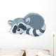 Funny sleeping cartoon raccoon Wall Decal