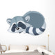 Funny sleeping cartoon raccoon Wall Decal