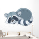 Funny sleeping cartoon raccoon Wall Decal