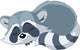 Funny sleeping cartoon raccoon Wall Decal
