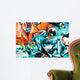 Abstract Graffiti Detail on the Textured Wall Wall Mural