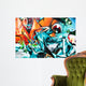 Abstract Graffiti Detail on the Textured Wall Wall Mural