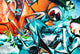 Abstract Graffiti Detail on the Textured Wall Wall Mural
