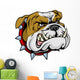 Mean bulldog mascot illustration Wall Decal