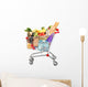 A shopping cart full with groceries Wall Decal