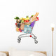 A shopping cart full with groceries Wall Decal