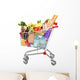 A shopping cart full with groceries Wall Decal