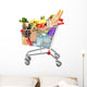 A shopping cart full with groceries Wall Decal