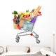 A shopping cart full with groceries Wall Decal