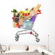 A shopping cart full with groceries Wall Decal