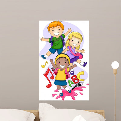 Preschool Kids shown on a wall